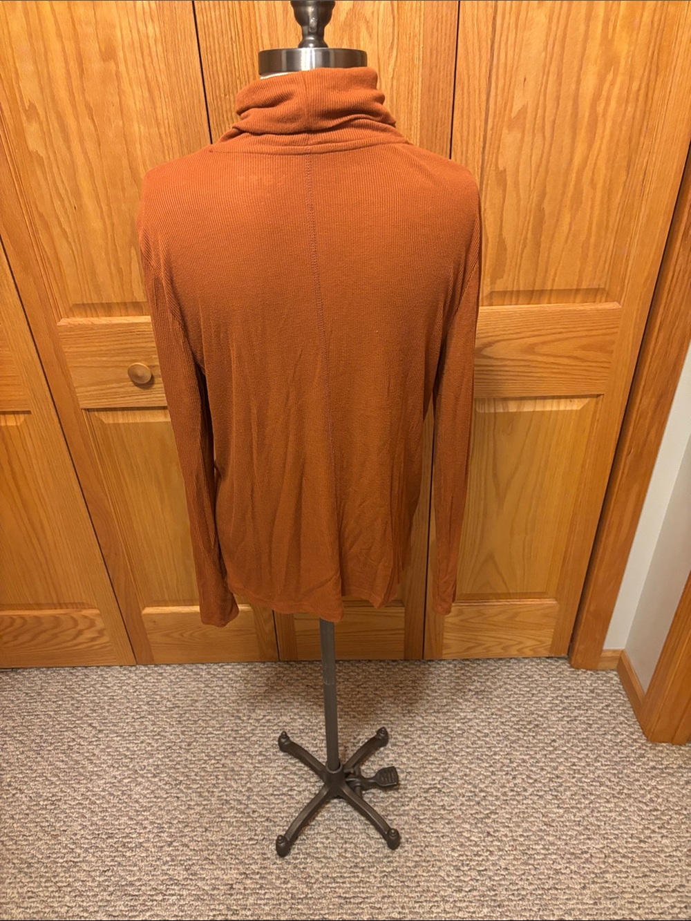 LOFT Rust Orange Ribbed Turtleneck - Picture 5 of 5